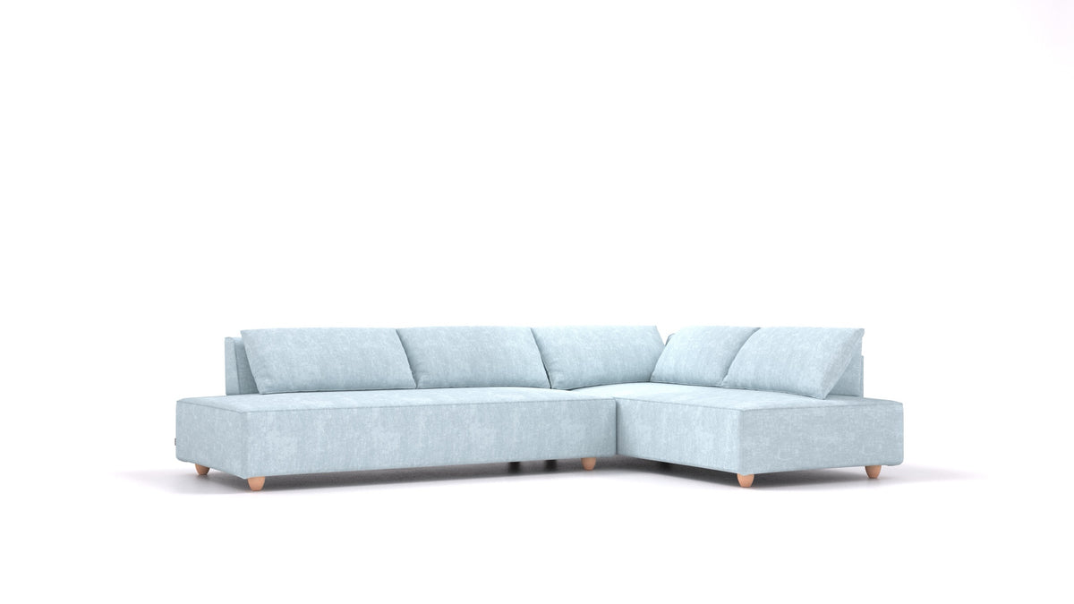CasCais GS, modularna sjedeća garnitura FEYDOM u tkanini Mollia FF-19 Pastel Blue, svijetle noge