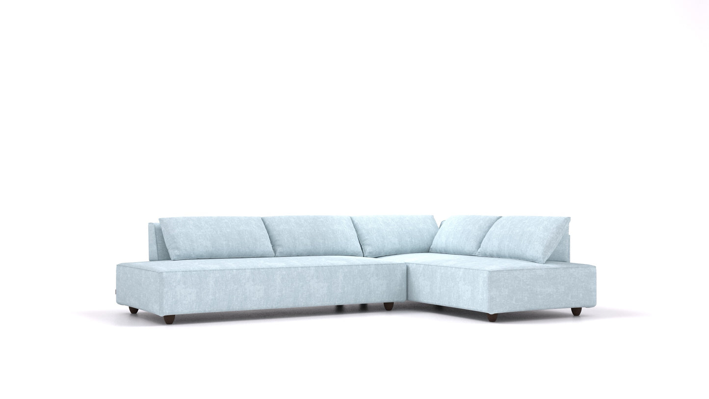 CasCais GS, modularna sjedeća garnitura FEYDOM u tkanini Mollia FF-19 Pastel Blue, tamne noge