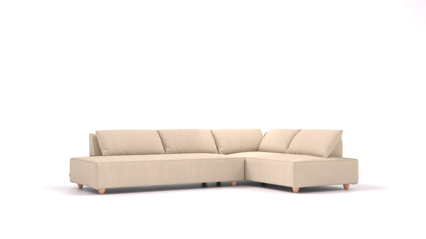 CasCais GS, modularna sjedeća garnitura FEYDOM u tkanini Mollia HC-03 Honey, svijetle noge