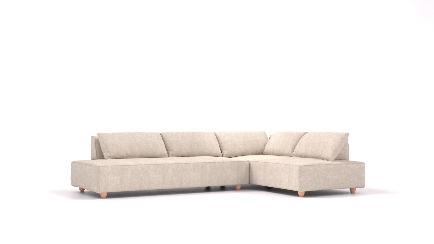 CasCais GS, modularna sjedeća garnitura FEYDOM u tkanini Mollia HC-04 White, svijetle noge