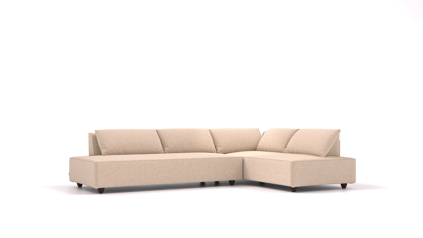CasCais GS, modularna sjedeća garnitura FEYDOM u tkanini Icon IC-06 Cappuccino, tamne noge
