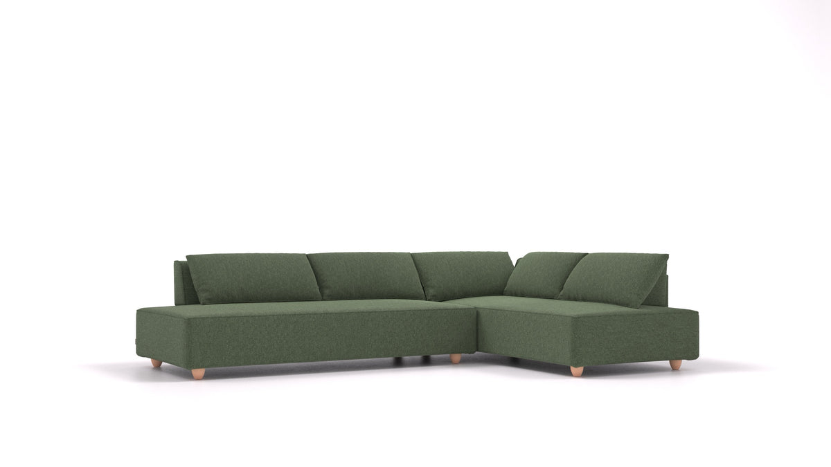 CasCais GS, modularna sjedeća garnitura FEYDOM u tkanini Icon IC-39 Forest, svijetle noge