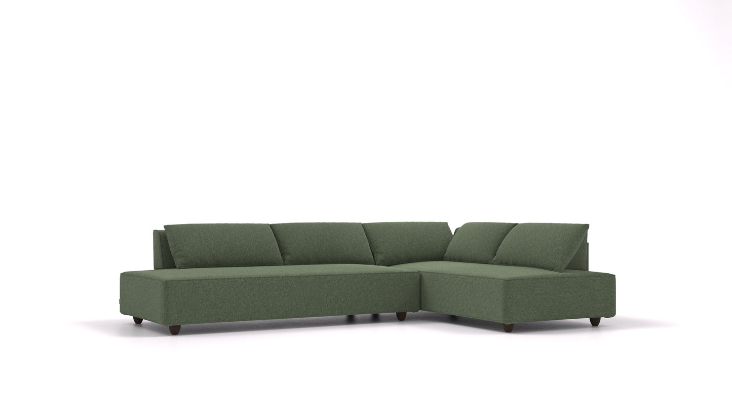 CasCais GS, modularna sjedeća garnitura FEYDOM u tkanini Icon IC-39 Forest, tamne noge