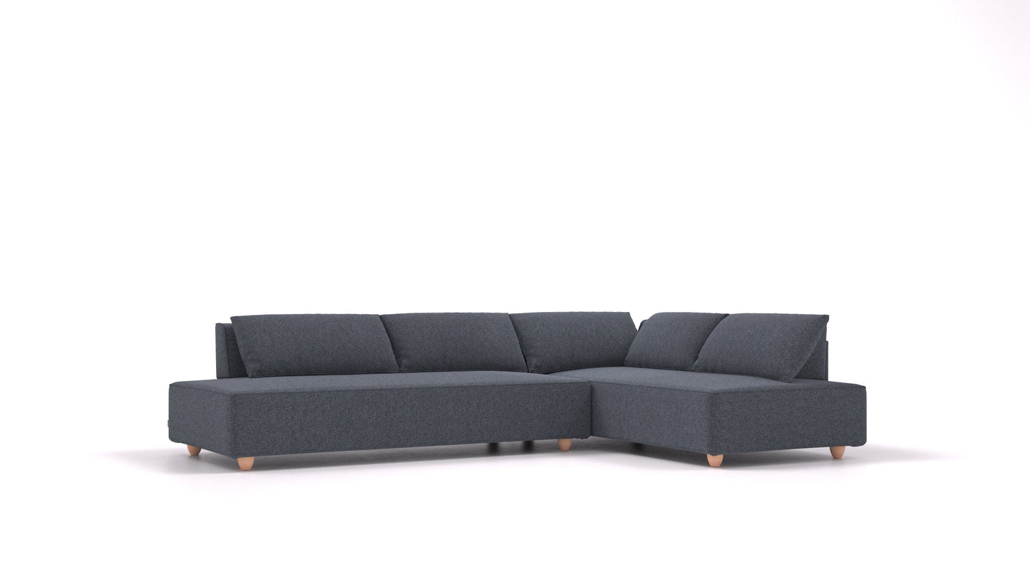 CasCais GS, modularna sjedeća garnitura FEYDOM u tkanini Icon IC-79 Deep Blue, svijetle noge