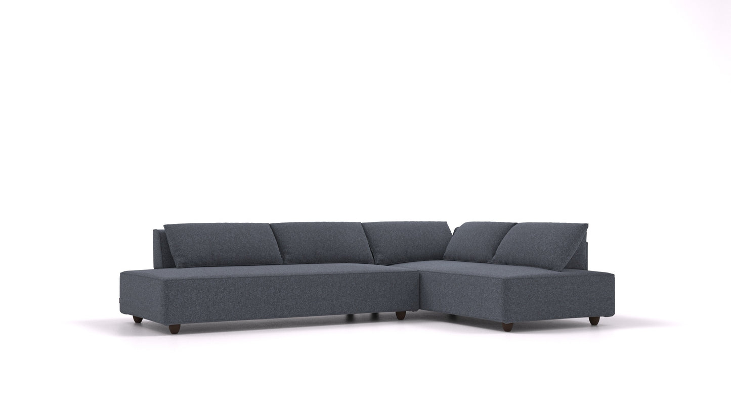 CasCais GS, modularna sjedeća garnitura FEYDOM u tkanini Icon IC-79 Deep Blue, tamne noge