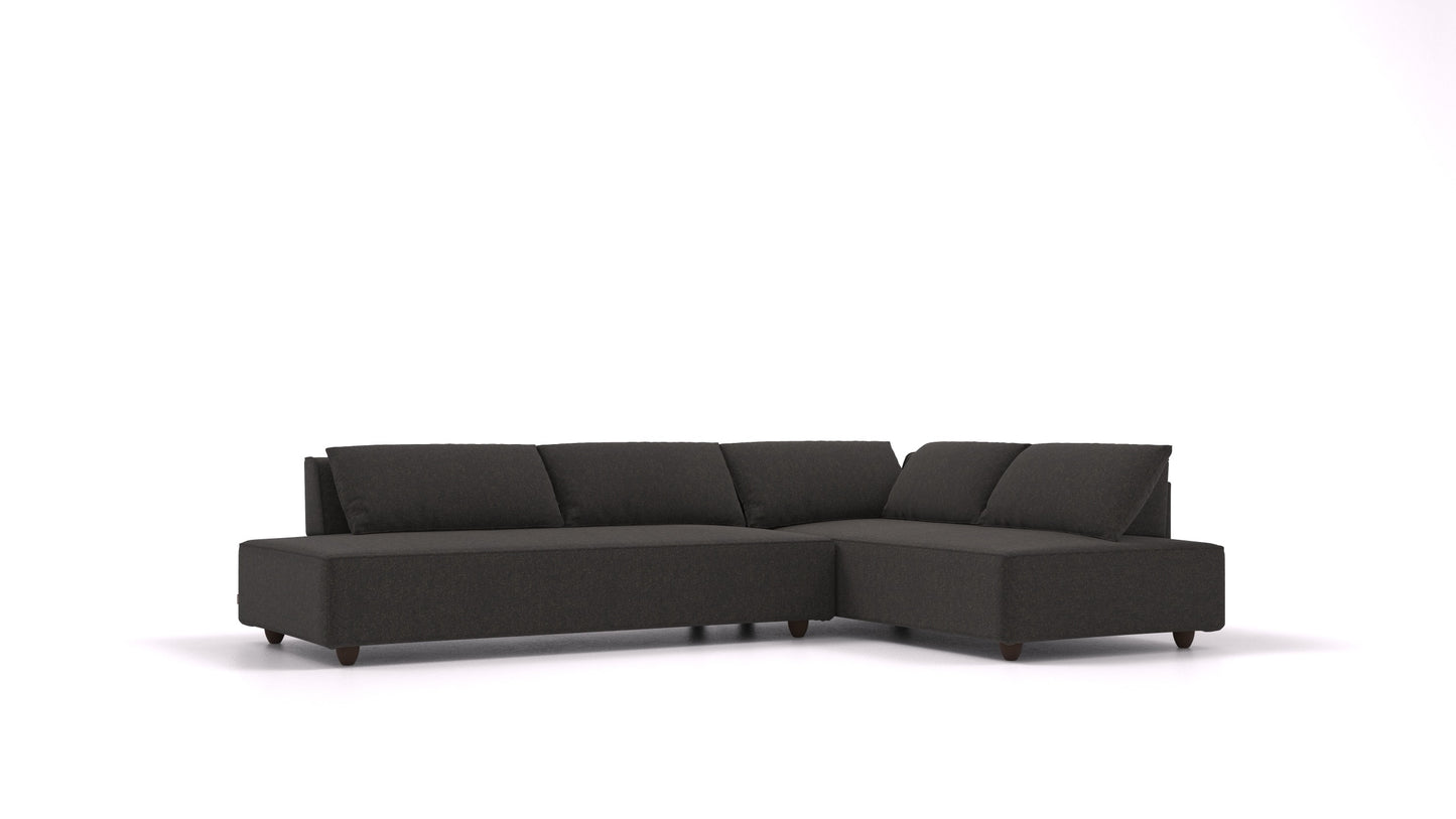 CasCais GS, modularna sjedeća garnitura FEYDOM u tkanini Icon IC-99 Umbra, tamne noge