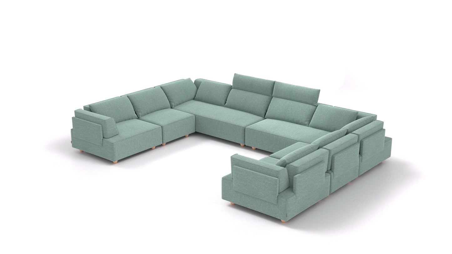 CasCais ID, modularna sjedeća garnitura FEYDOM u tkanini Alure DE-75 Pastel Blue, svijetle noge