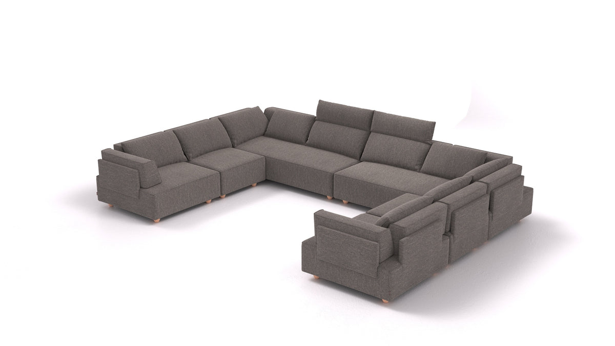 CasCais ID, modularna sjedeća garnitura FEYDOM u tkanini Alure DE-92 Middle Grey, svijetle noge