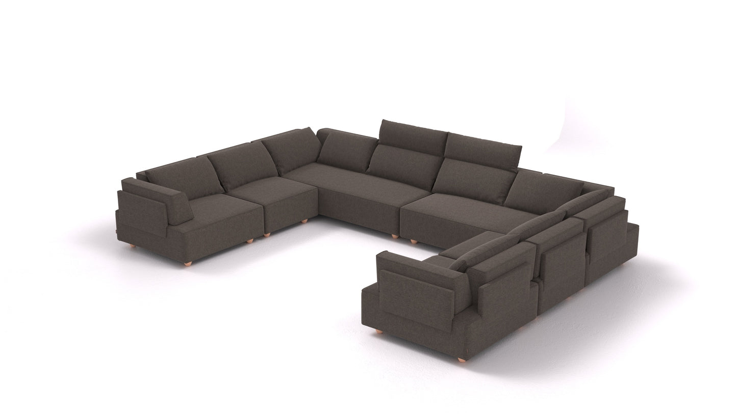 CasCais ID, modularna sjedeća garnitura FEYDOM u tkanini Velare ET-12 Dark Grey, svijetle noge