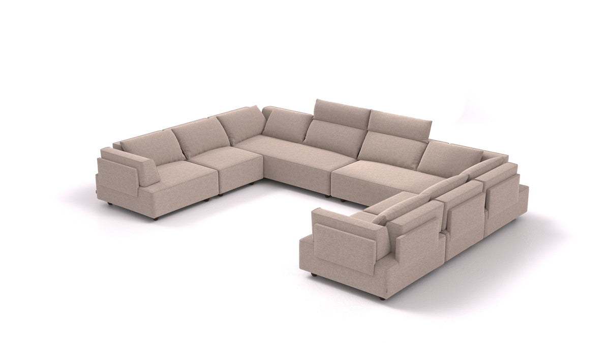 CasCais ID, modularna sjedeća garnitura FEYDOM u tkanini Velare ET-15 Light Grey, tamne noge