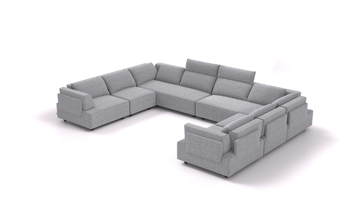 CasCais ID, modularna sjedeća garnitura FEYDOM u tkanini Phoenix FE-92 Dark Grey, tamne noge