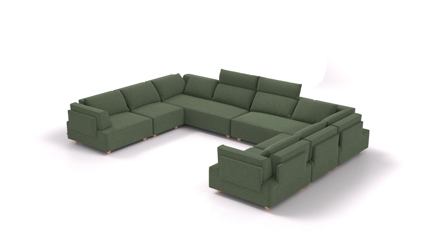CasCais ID, modularna sjedeća garnitura FEYDOM u tkanini Icon IC-39 Forest, svijetle noge