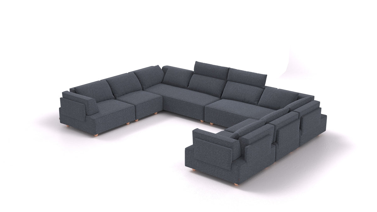 CasCais ID, modularna sjedeća garnitura FEYDOM u tkanini Icon IC-79 Deep Blue, svijetle noge