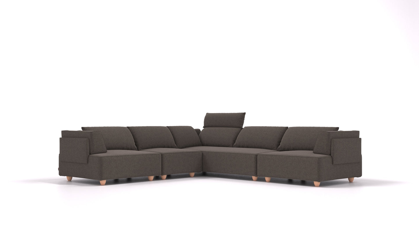 CasCais IDS, modularna sjedeća garnitura FEYDOM u tkanini Velare ET-12 Dark Grey, svijetle noge