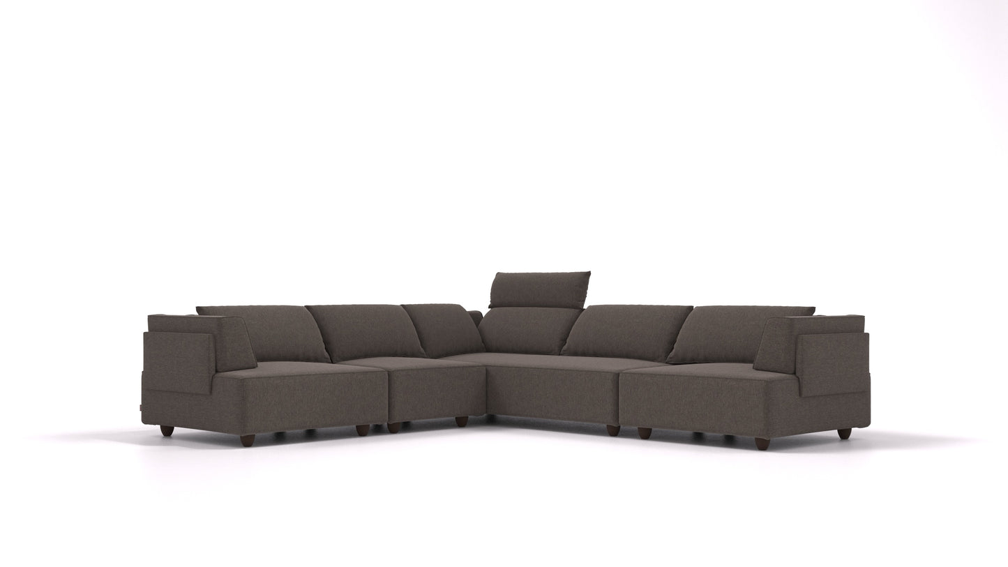 CasCais IDS, modularna sjedeća garnitura FEYDOM u tkanini Velare ET-12 Dark Grey, tamne noge