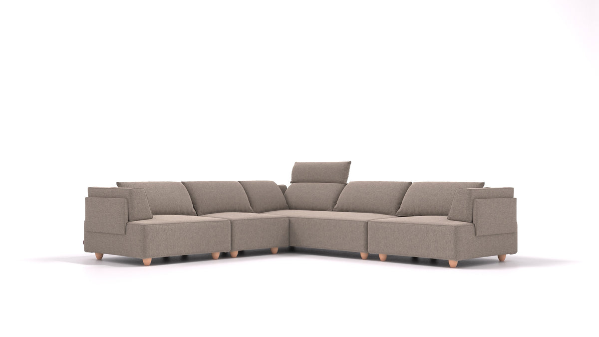 CasCais IDS, modularna sjedeća garnitura FEYDOM u tkanini Velare ET-14 Middle Grey, svijetle noge