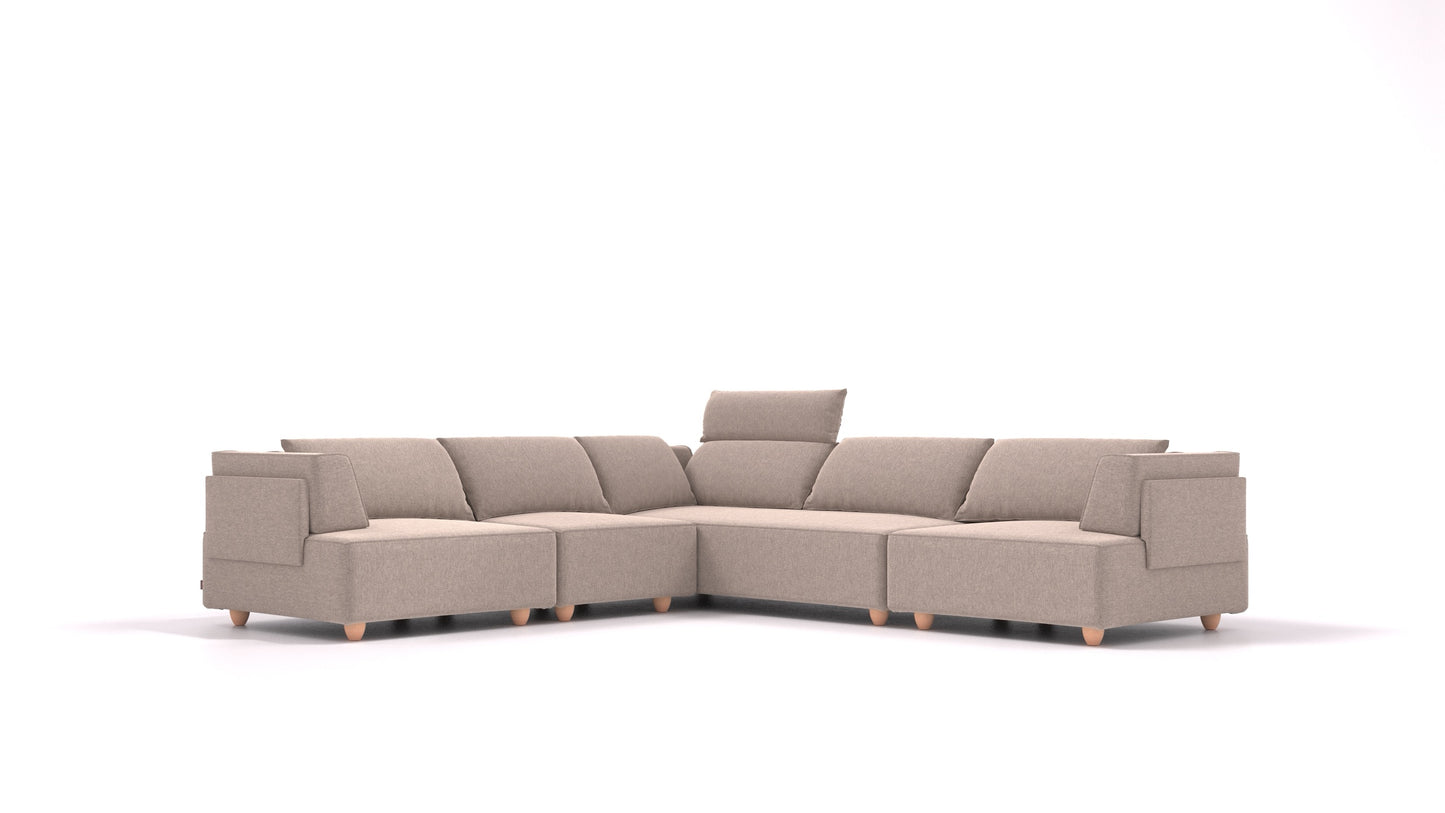 CasCais IDS, modularna sjedeća garnitura FEYDOM u tkanini Velare ET-15 Light Grey, svijetle noge