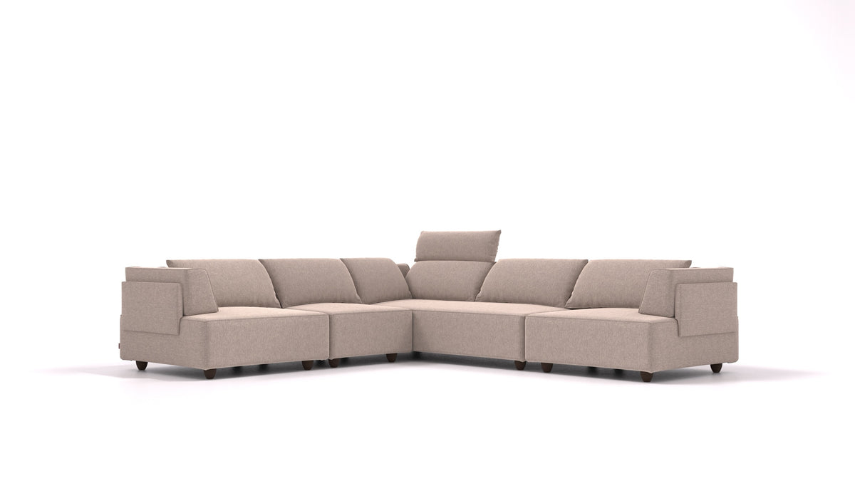 CasCais IDS, modularna sjedeća garnitura FEYDOM u tkanini Velare ET-15 Light Grey, tamne noge
