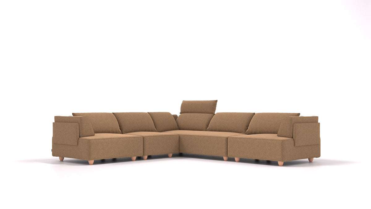 CasCais IDS, modularna sjedeća garnitura FEYDOM u tkanini Velare ET-24 Cappuccino, svijetle noge