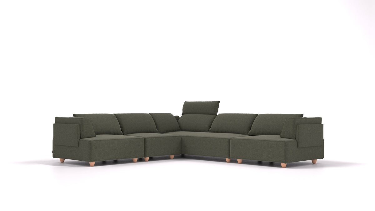 CasCais IDS, modularna sjedeća garnitura FEYDOM u tkanini Velare ET-38 Pine, svijetle noge