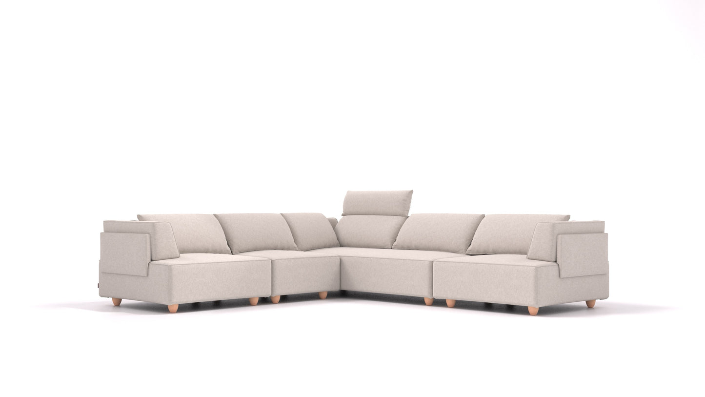CasCais IDS, modularna sjedeća garnitura FEYDOM u tkanini Icon IC-02 Natur, svijetle noge