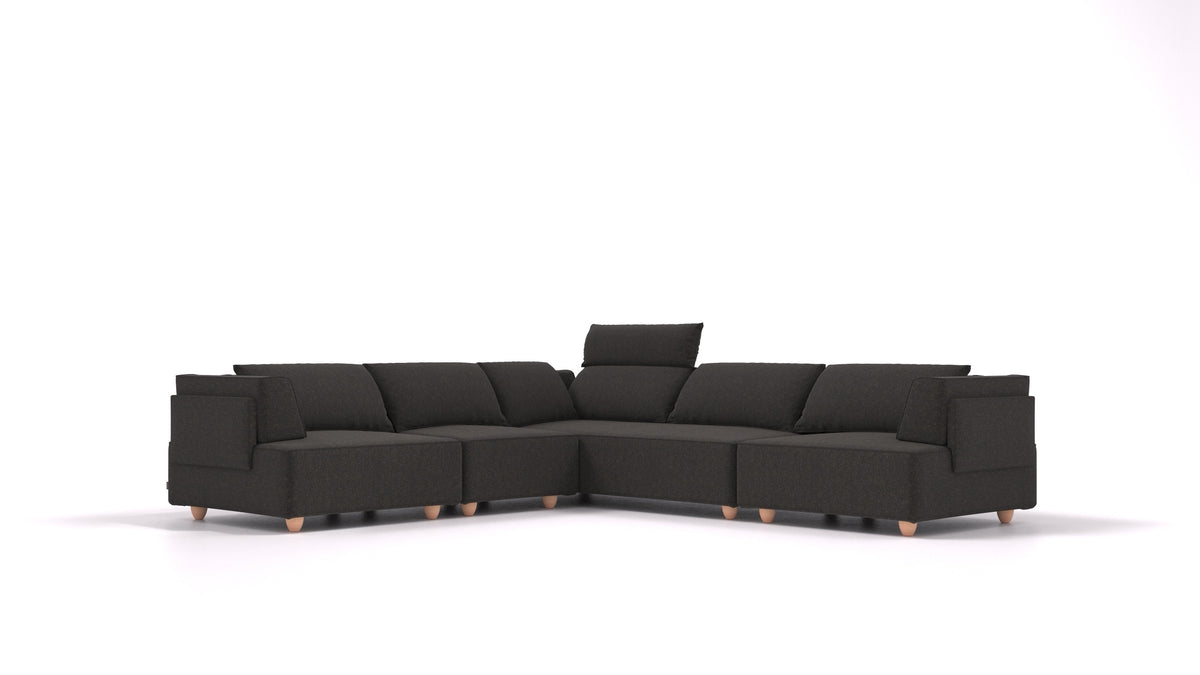 CasCais IDS, modularna sjedeća garnitura FEYDOM u tkanini Icon IC-99 Umbra, svijetle noge