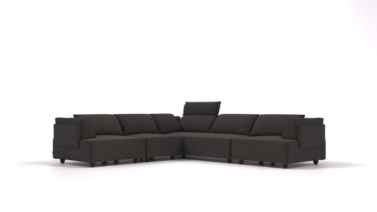 CasCais IDS, modularna sjedeća garnitura FEYDOM u tkanini Icon IC-99 Umbra, tamne noge