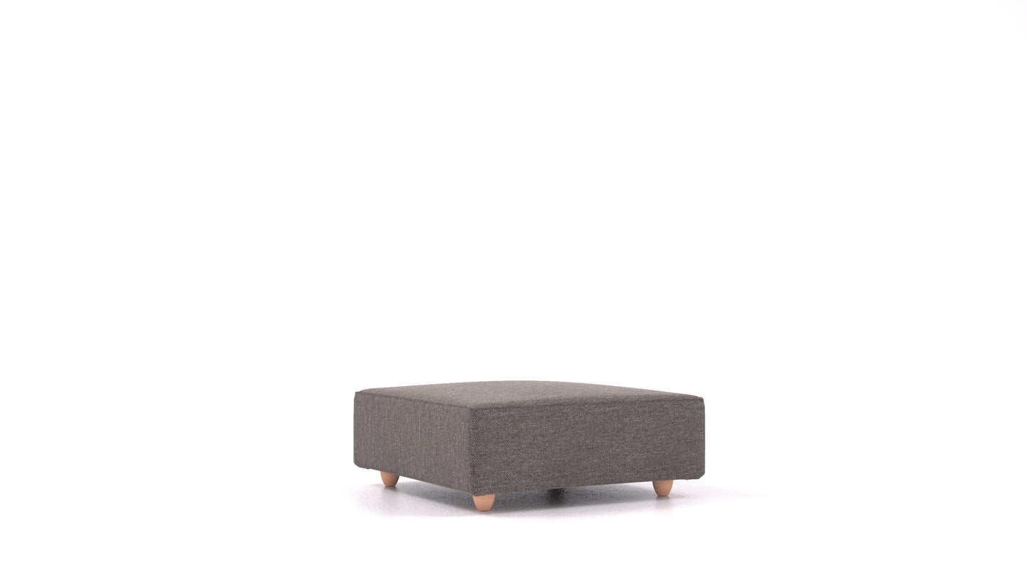 Cascais K, element modularne sjedeće FEYDOM u tkanini Alure DE-92 Middle Grey, svijetle noge
