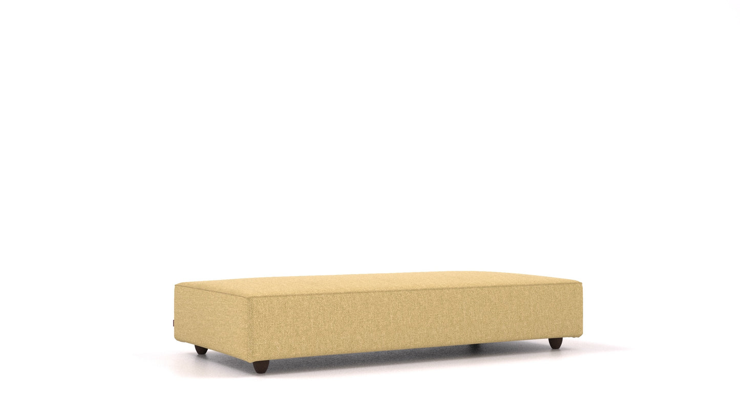 Cascais L, element modularne sjedeće FEYDOM u tkanini Alure DE-48 Yellow, tamne noge