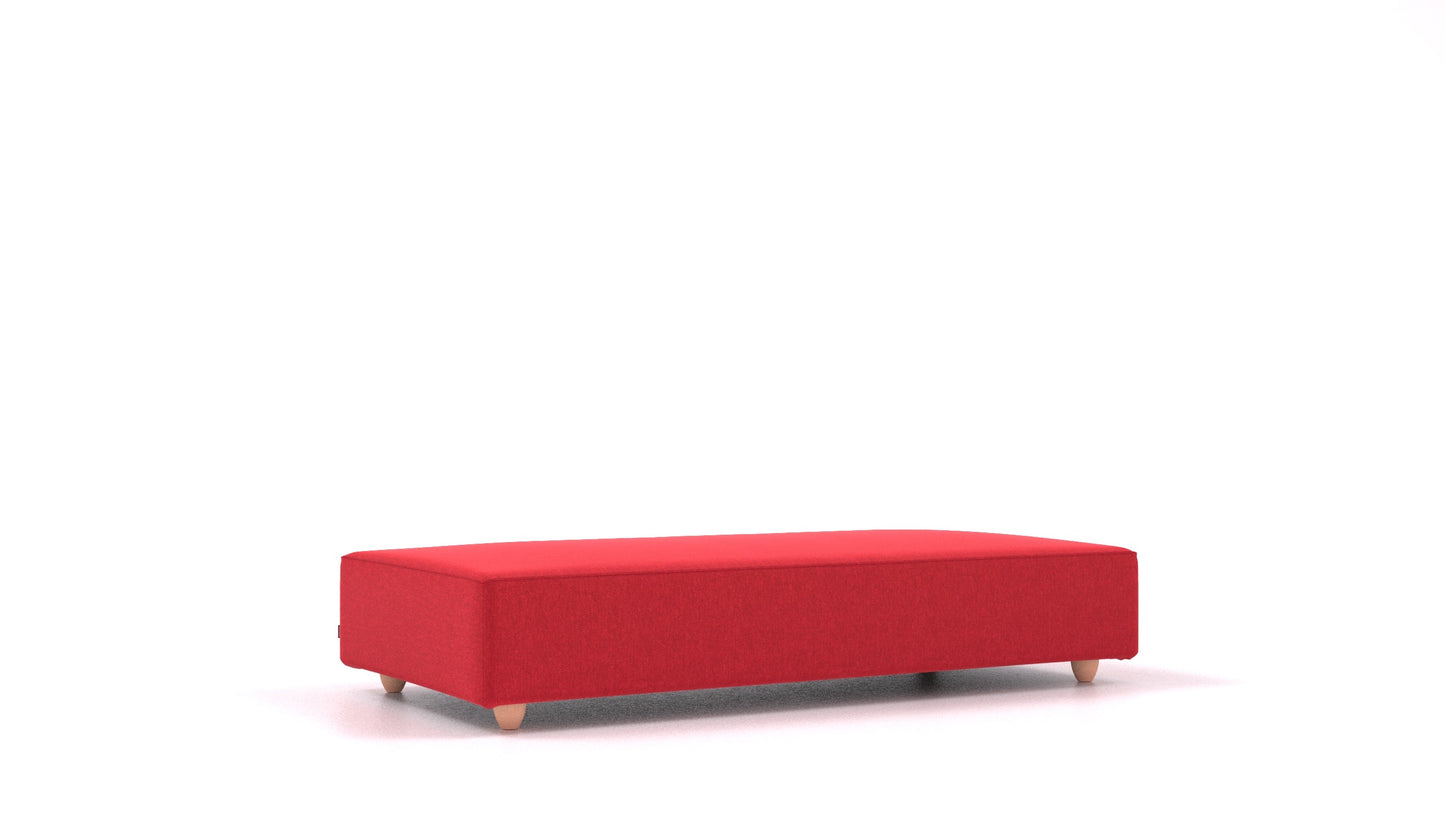 Cascais L, element modularne sjedeće FEYDOM u tkanini Velare ET-11 Red, svijetle noge