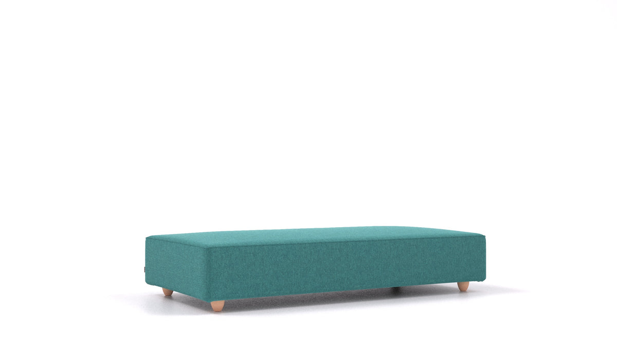 Cascais L, element modularne sjedeće FEYDOM u tkanini Velare ET-16 Turquoise, svijetle noge