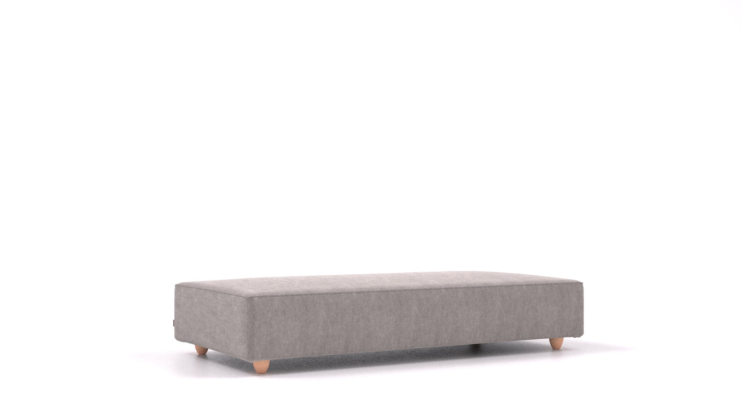 Cascais L, element modularne sjedeće FEYDOM u tkanini Mollia FF-14 Middle Grey, svijetle noge