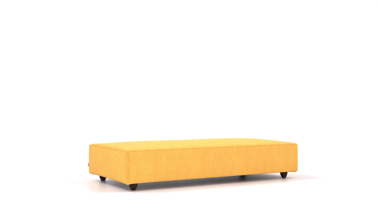 Cascais L, element modularne sjedeće FEYDOM u tkanini Mollia FF-16 Yellow, tamne noge