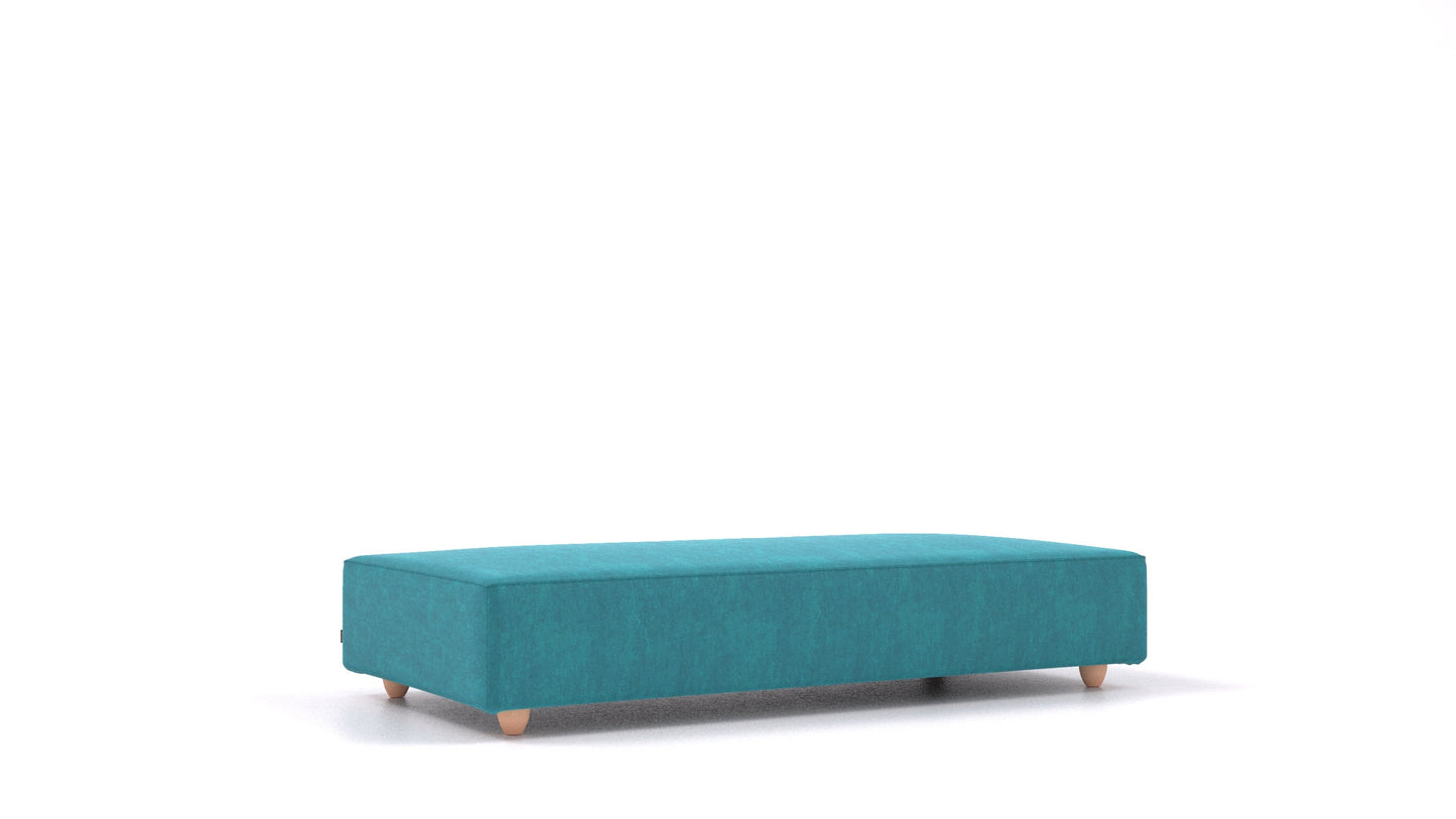 Cascais L, element modularne sjedeće FEYDOM u tkanini Mollia FF-20 Turquoise, svijetle noge