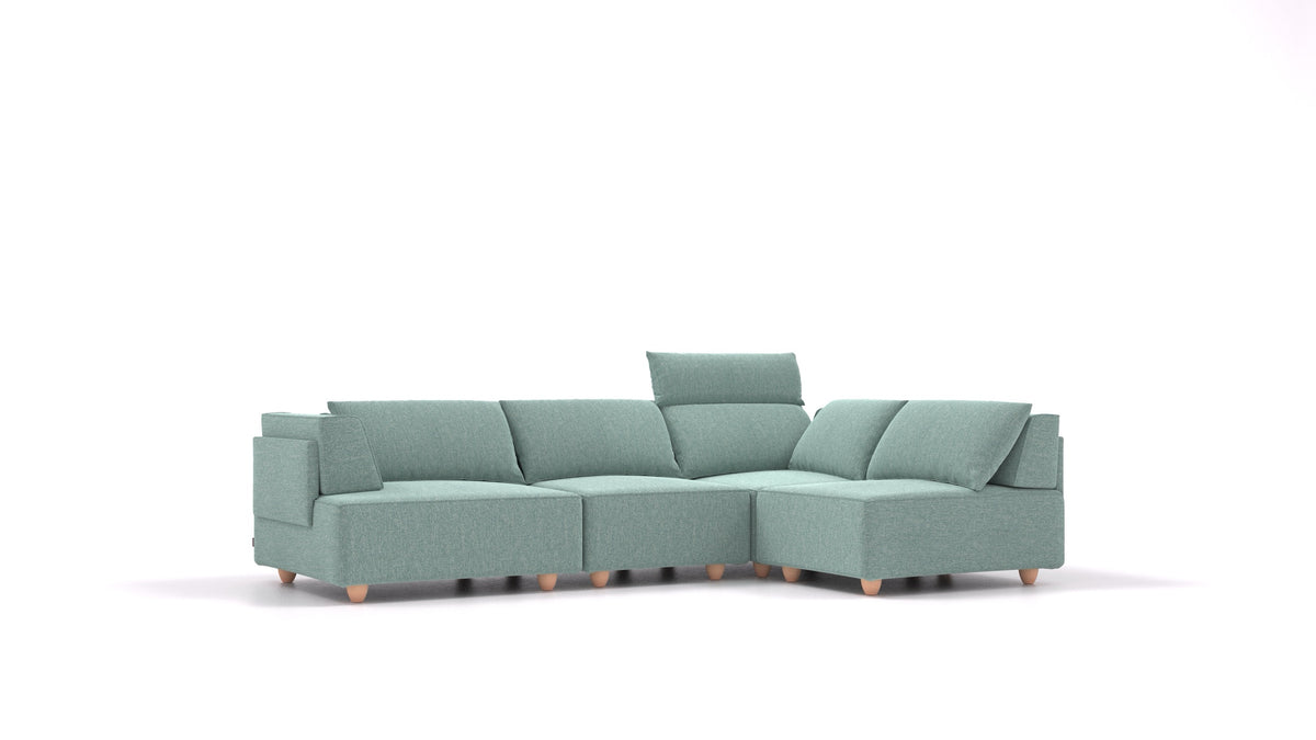 CasCais R, modularna sjedeća garnitura FEYDOM u tkanini Alure DE-75 Pastel Blue, svijetle noge