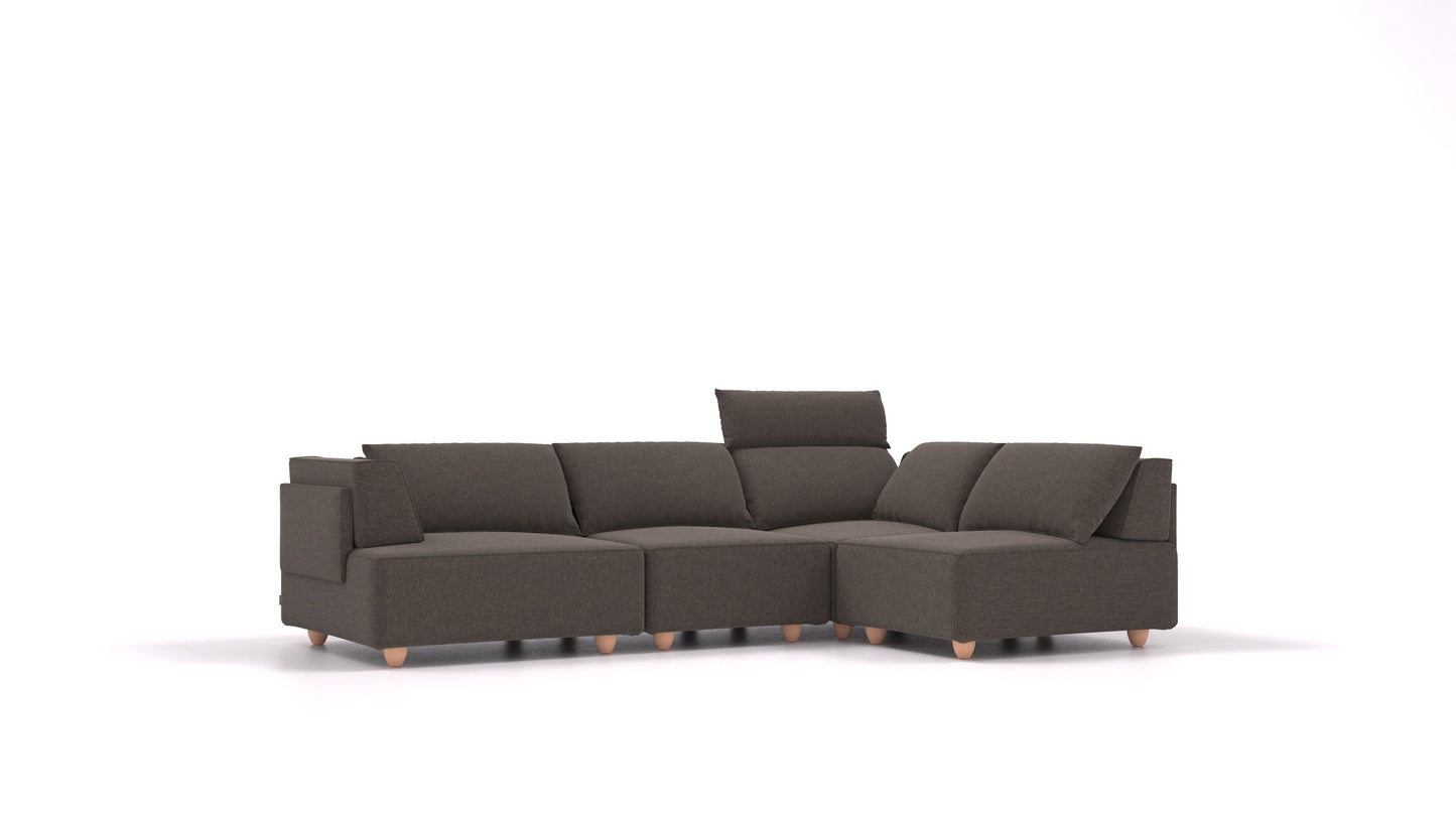 CasCais R, modularna sjedeća garnitura FEYDOM u tkanini Velare ET-12 Dark Grey, svijetle noge