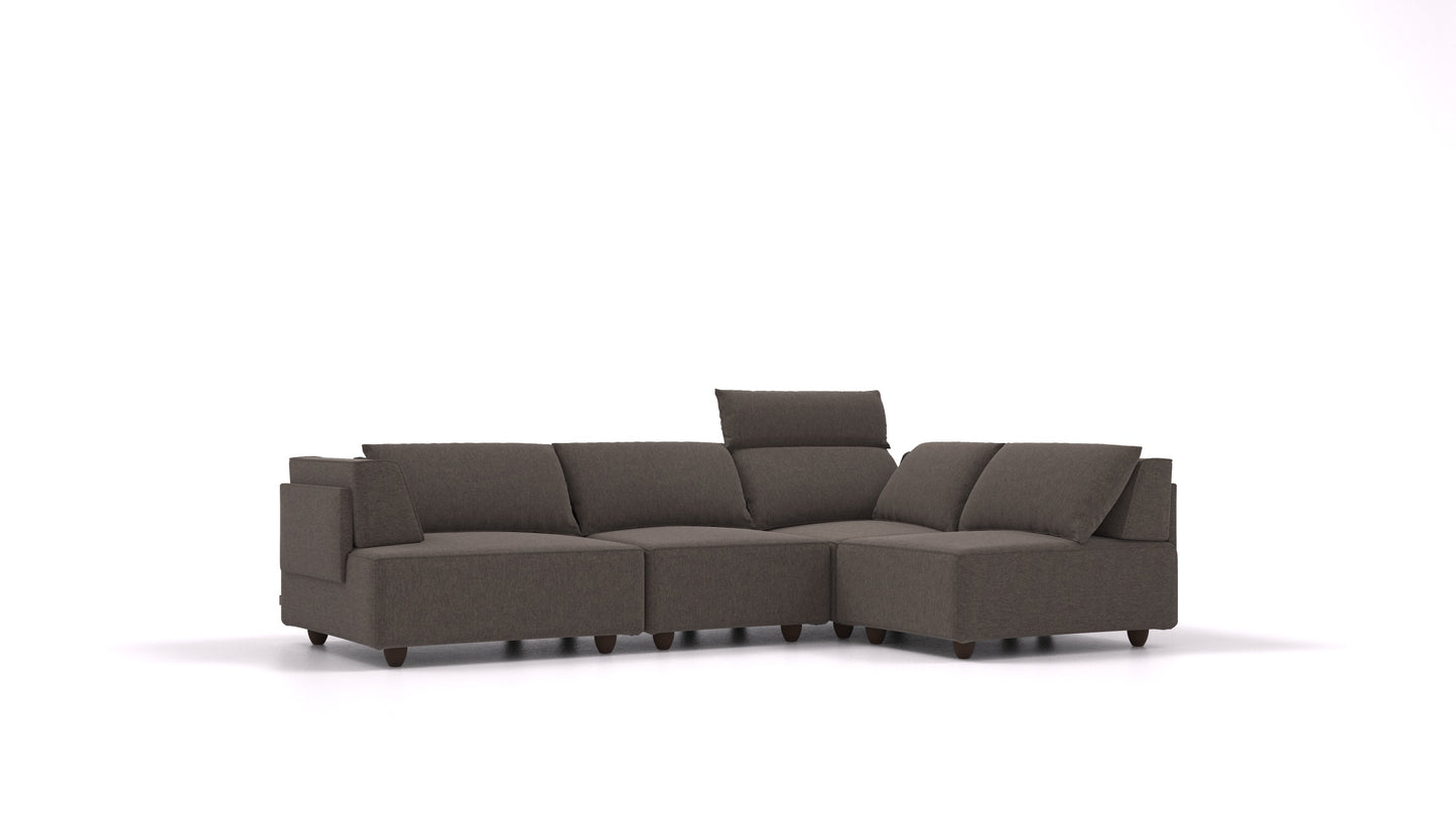 CasCais R, modularna sjedeća garnitura FEYDOM u tkanini Velare ET-12 Dark Grey, tamne noge