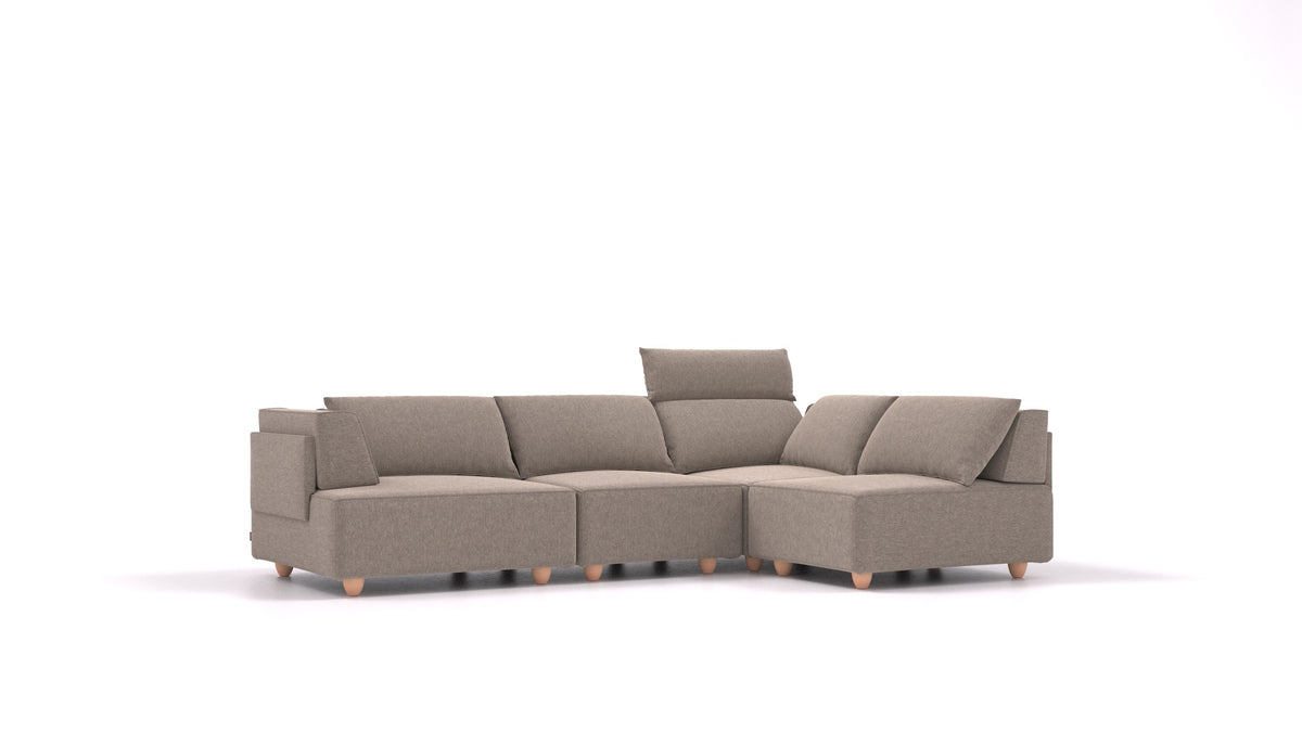 CasCais R, modularna sjedeća garnitura FEYDOM u tkanini Velare ET-14 Middle Grey, svijetle noge