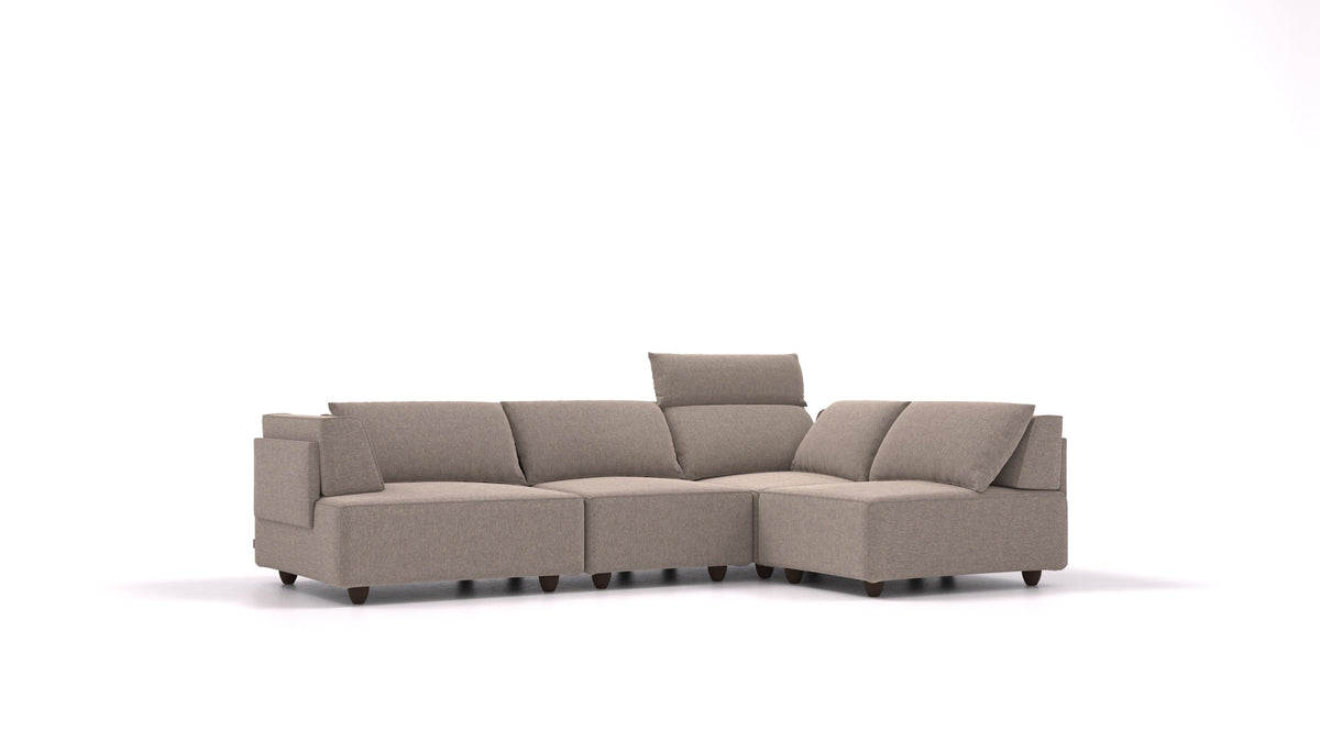 CasCais R, modularna sjedeća garnitura FEYDOM u tkanini Velare ET-14 Middle Grey, tamne noge