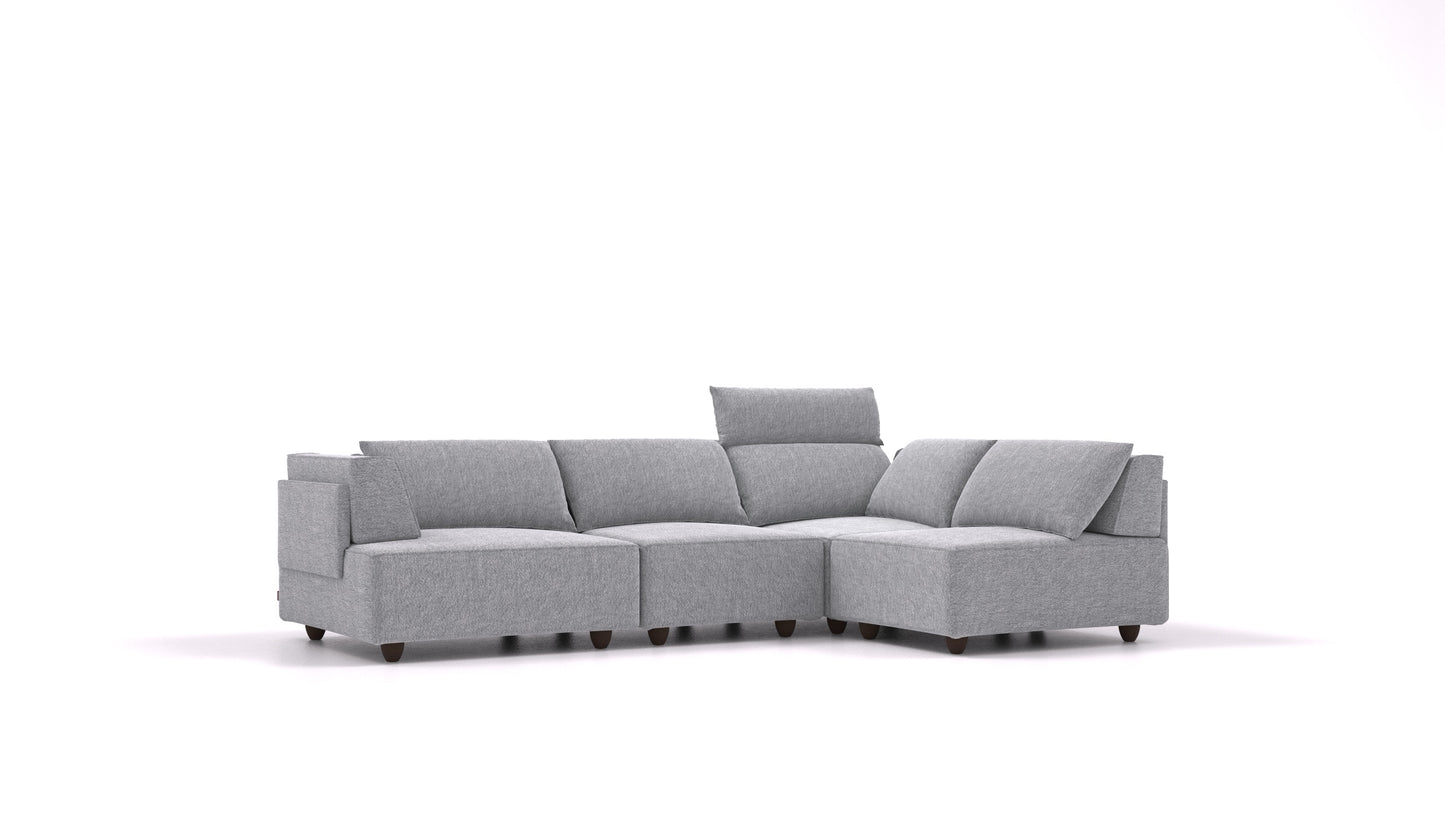 CasCais R, modularna sjedeća garnitura FEYDOM u tkanini Phoenix FE-92 Dark Grey, tamne noge