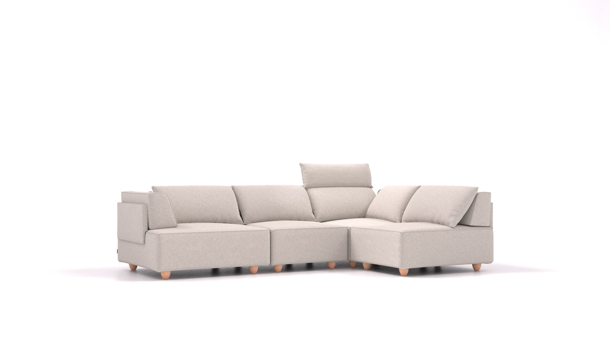 CasCais R, modularna sjedeća garnitura FEYDOM u tkanini Icon IC-02 Natur, svijetle noge