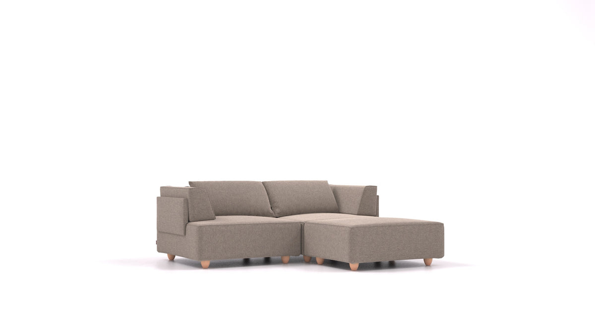 CasCais RA, modularna sjedeća garnitura FEYDOM u tkanini Velare ET-14 Middle Grey, svijetle noge