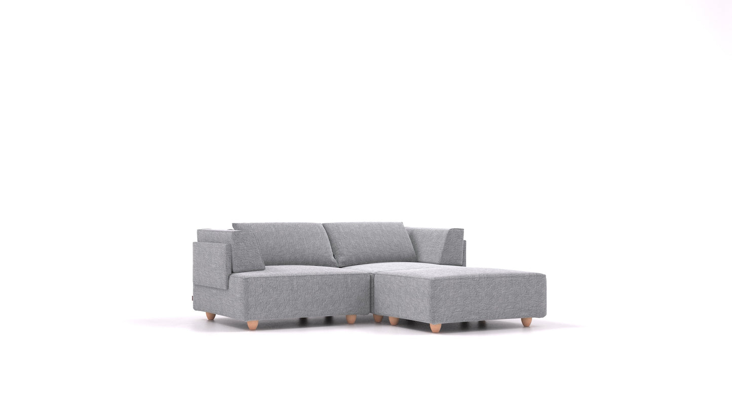 CasCais RA, modularna sjedeća garnitura FEYDOM u tkanini Phoenix FE-92 Dark Grey, svijetle noge