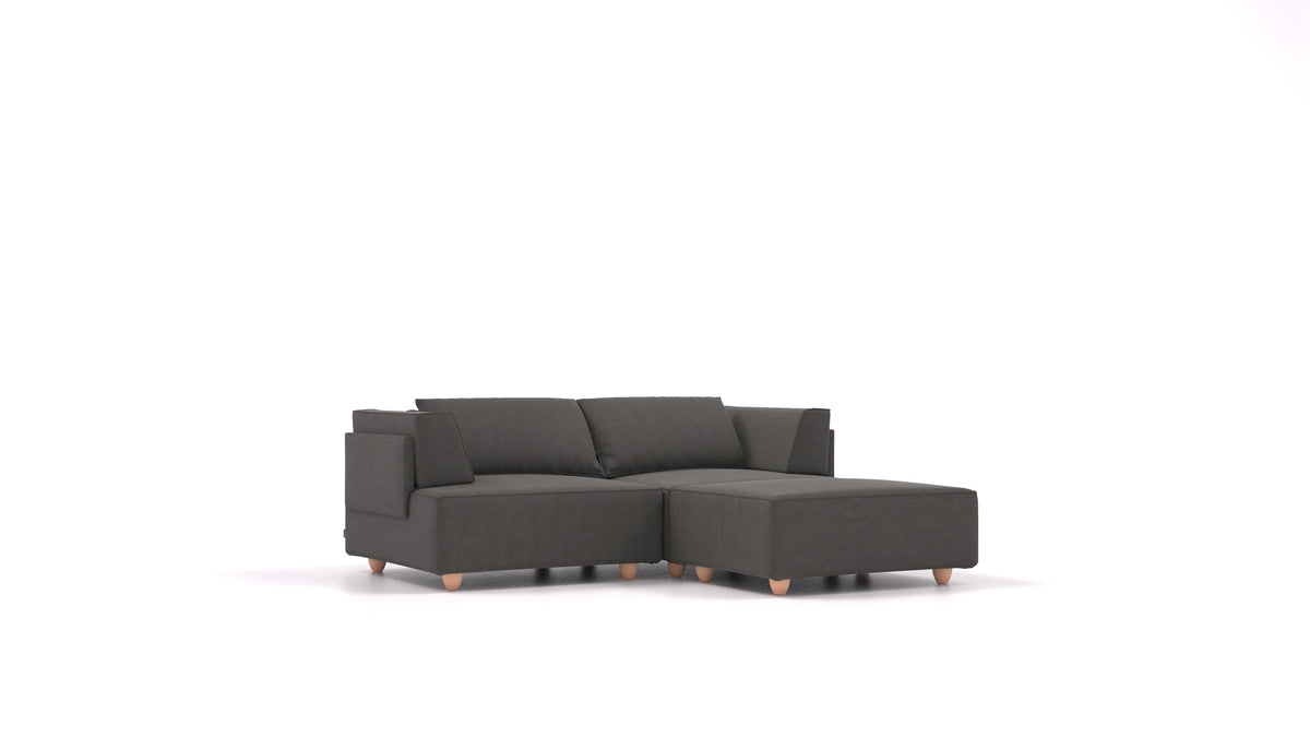 CasCais RA, modularna sjedeća garnitura FEYDOM u tkanini Mollia FF-12 Dark Grey, svijetle noge