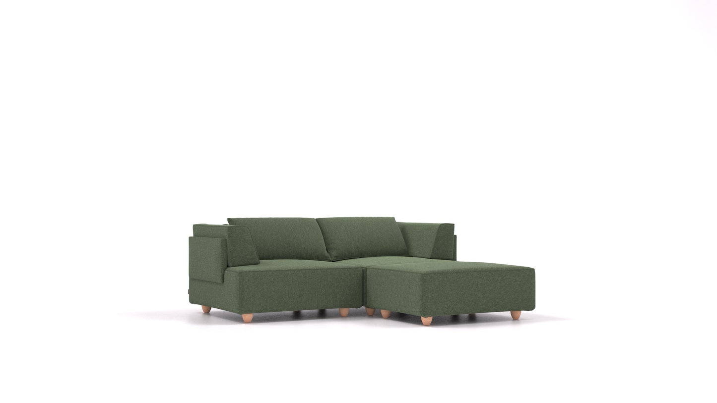 CasCais RA, modularna sjedeća garnitura FEYDOM u tkanini Icon IC-39 Forest, svijetle noge