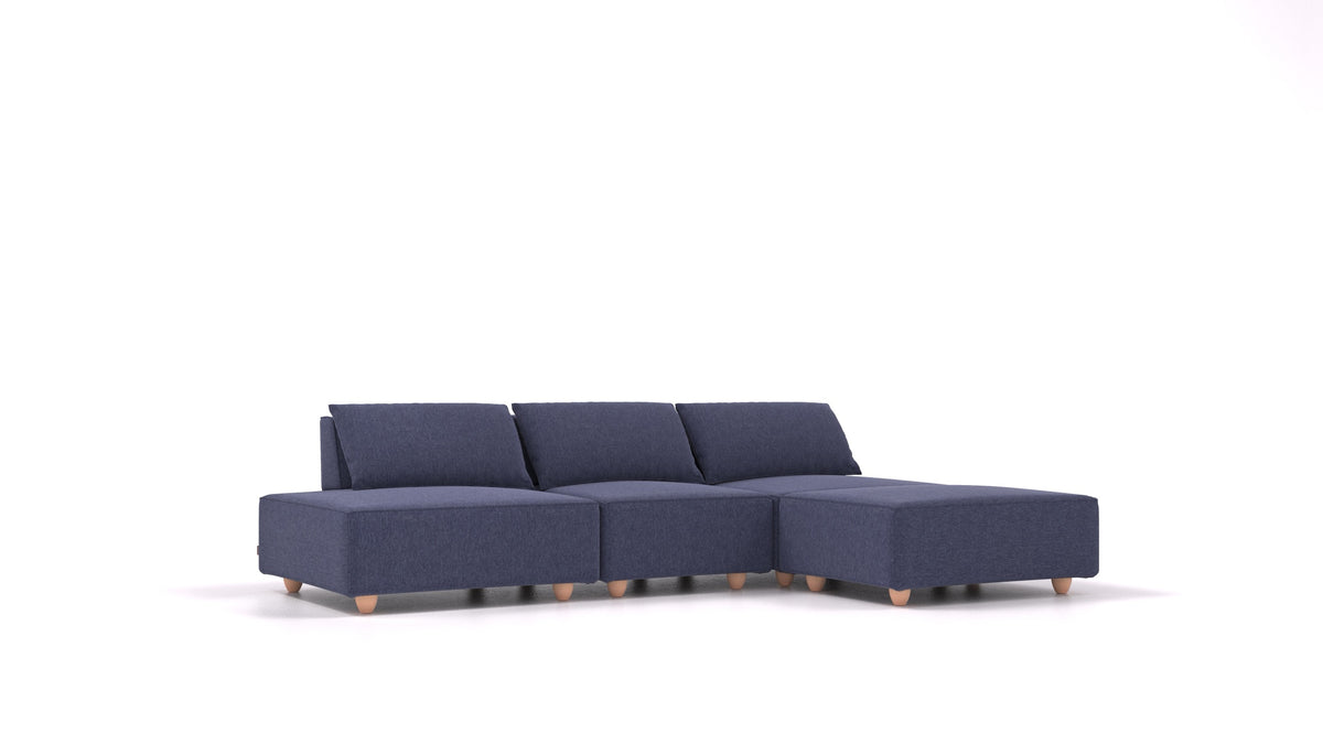 CasCais RS, modularna sjedeća garnitura FEYDOM u tkanini Velare ET-80 Noble Blue, svijetle noge