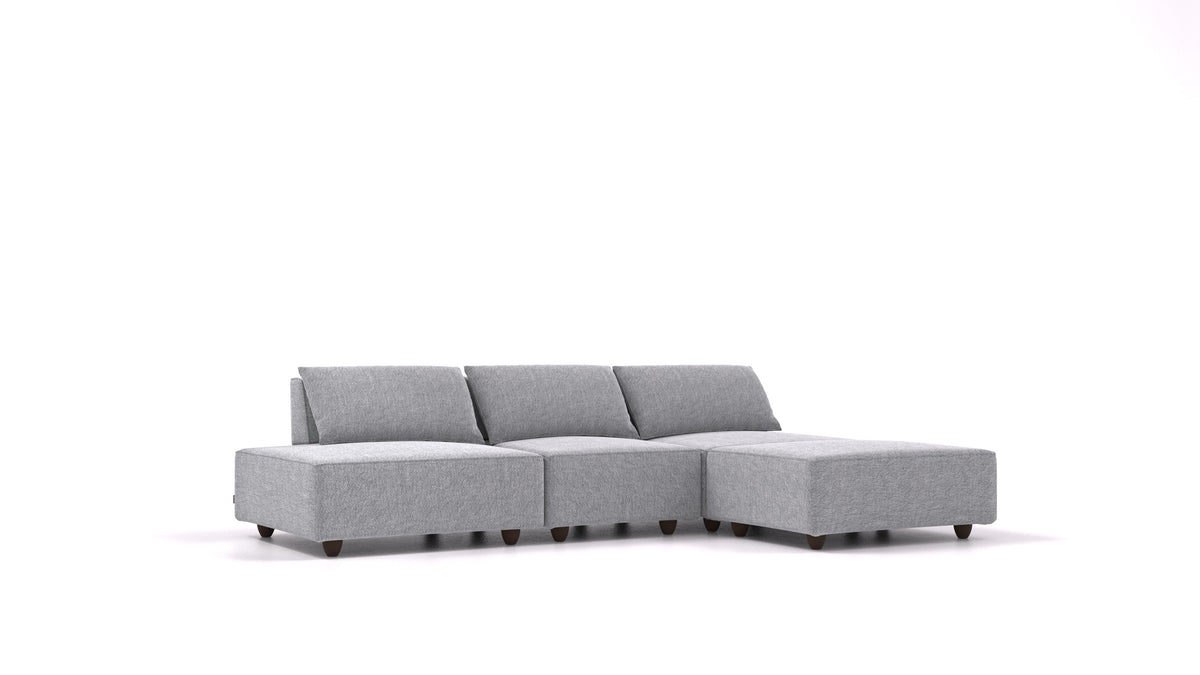 CasCais RS, modularna sjedeća garnitura FEYDOM u tkanini Phoenix FE-92 Dark Grey, tamne noge