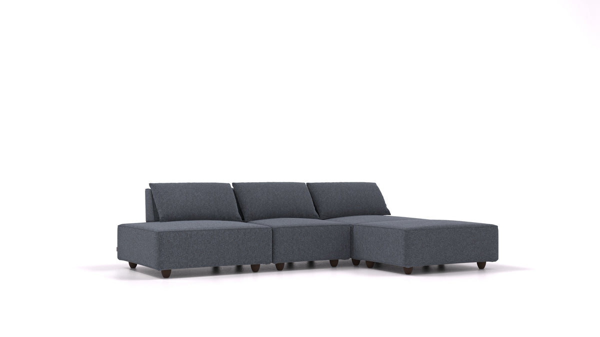 CasCais RS, modularna sjedeća garnitura FEYDOM u tkanini Icon IC-79 Deep Blue, tamne noge
