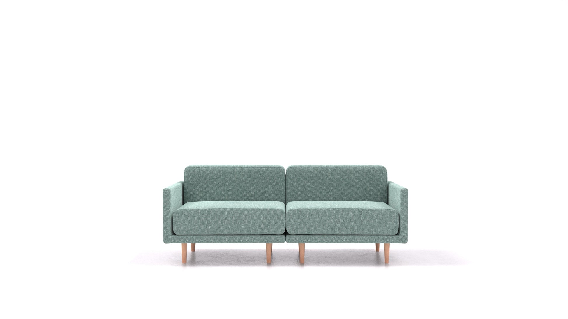 Clooods 2M, modularna sjedeća garnitura FEYDOM u tkanini Alure DE-75 Pastel Blue, svijetle noge
