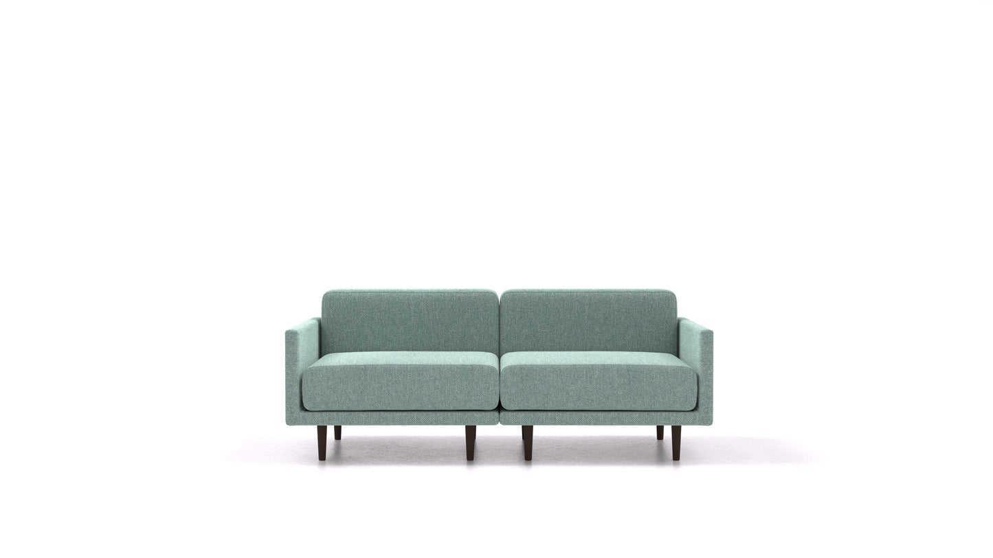 Clooods 2M, modularna sjedeća garnitura FEYDOM u tkanini Alure DE-75 Pastel Blue, tamne noge